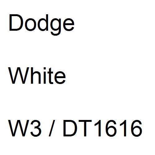 Dodge, White, W3 / DT1616.